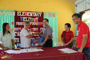 the turnover of school supplies to Tapuyan Elem School headed by Head Teacher Medeline Mondonedo and JD Pamana President Mr. Dan delos Reyes