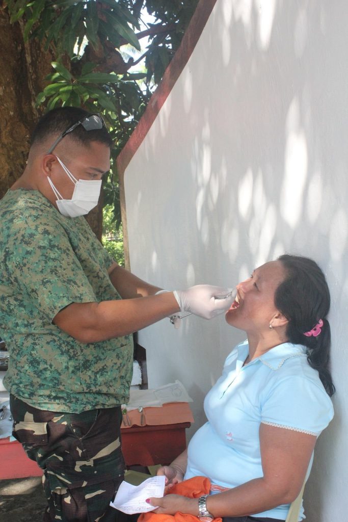 Member of the dental team of the Philippine Army