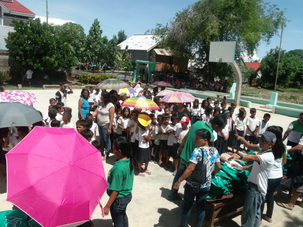 Students lining up