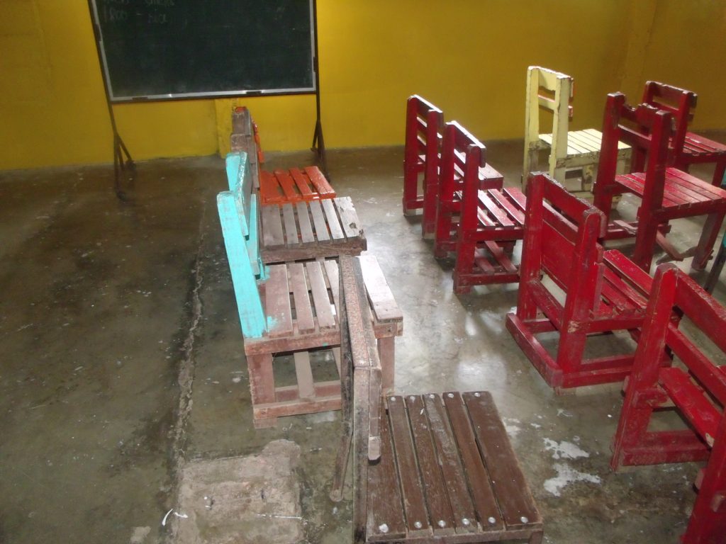 Old chairs used by the students